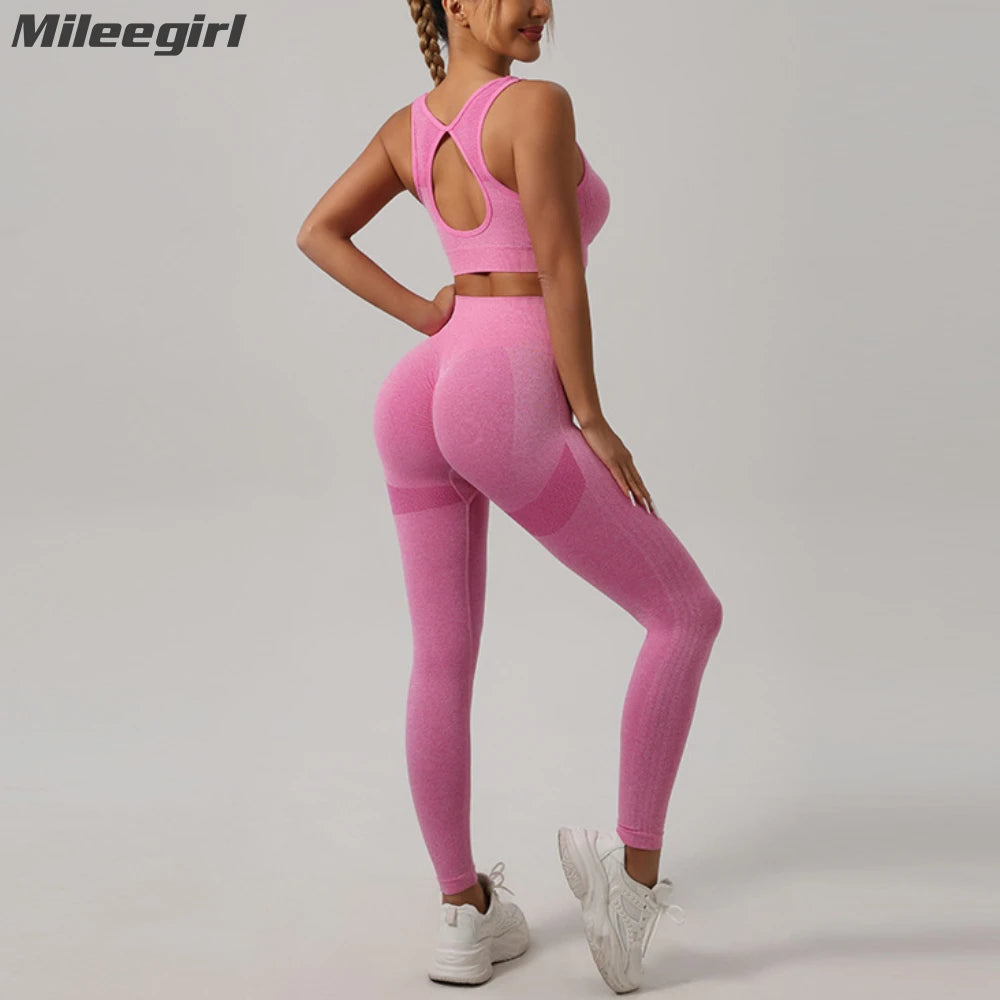 Mileegirl™ Set Deportivo Premium – Leggings Push-Up + Top Espalda Abierta