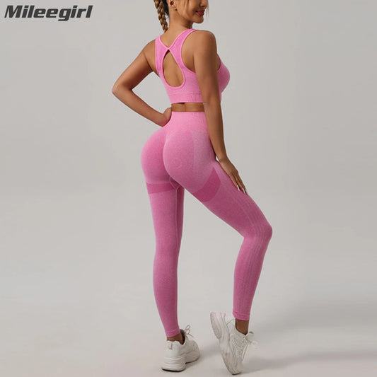 Mileegirl™ Set Deportivo Premium – Leggings Push-Up + Top Espalda Abierta